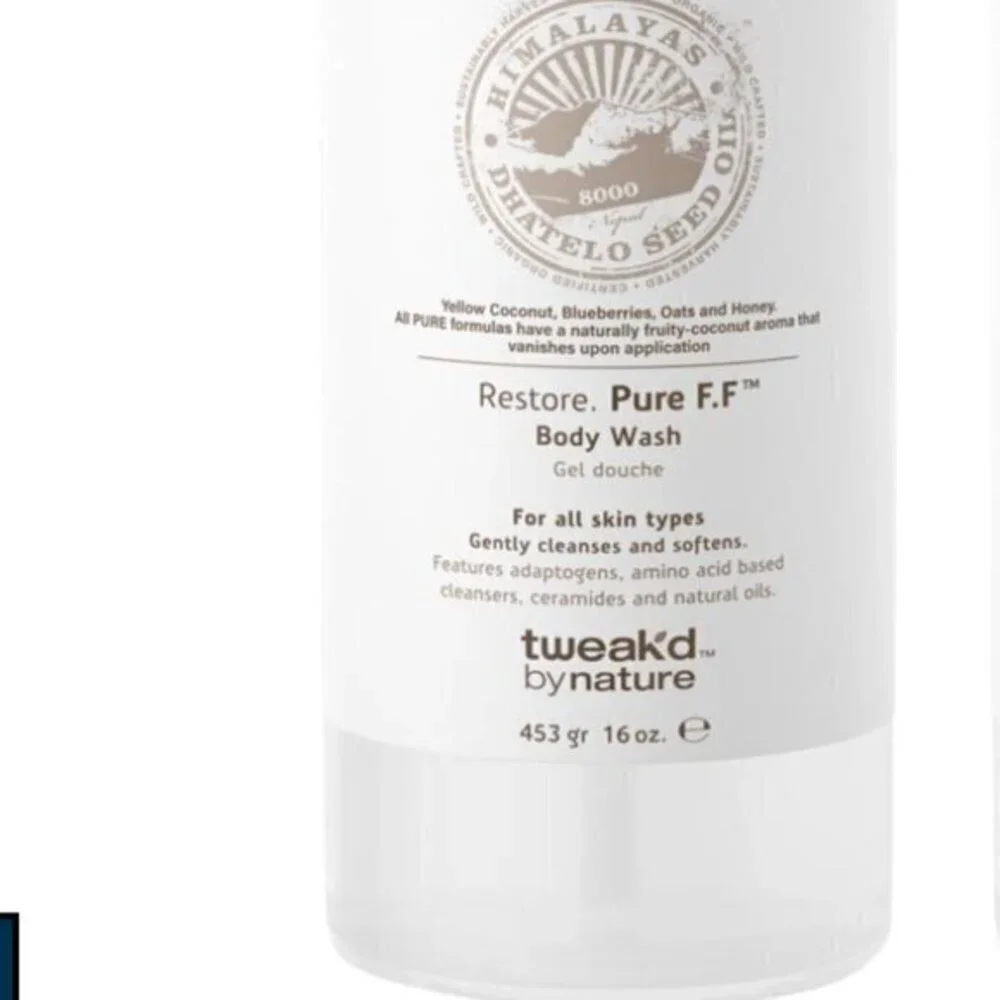Tweak'd by Nature Restore Pure F.F. Body Wash FRAGRANCE FREE. 16 oz SEALED